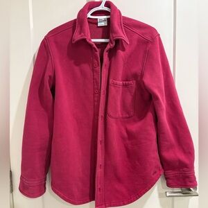 TNA Fleece Shirt Jacket Boyfriend Fit- Raspberry